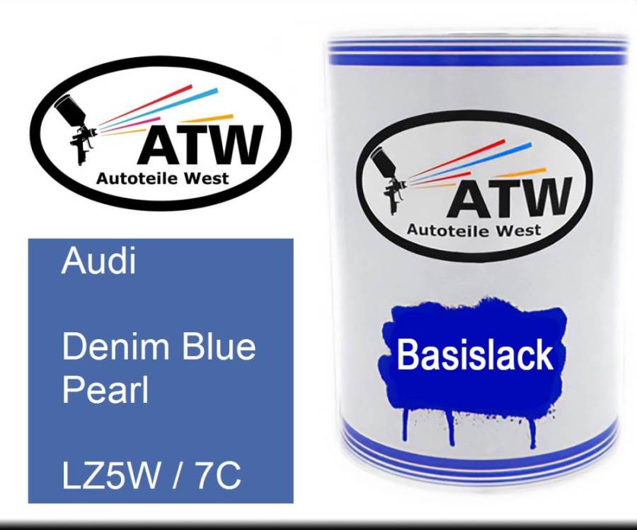 Audi, Denim Blue Pearl, LZ5W / 7C: 500ml Lackdose, von ATW Autoteile West.